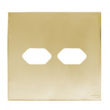 Placa p/ 2 Tomadas 4x4 - Novara Glass Dourado